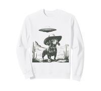 Divertido Perro Salchicha Vaquero, alienígena, ovni, Perro del Desierto Sudadera