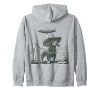 Divertido Perro Salchicha Vaquero, alienígena, ovni, Perro del Desierto Sudadera con Capucha