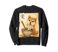 Divertido Perro Shiba Inu Comiendo Ramen Japonés Kawaii Anime Sudadera