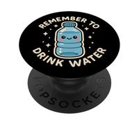 Divertido Personaje de Agua Remember to Drink Water PopSockets PopGrip Adhesivo