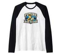 Divertido Pescador para niños, Pesca de niños tontos, Futuro bassmaster Camiseta Manga Raglan