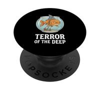 Divertido pez Dorado con Aleta de tiburón: Terror of The Deep PopSockets PopGrip Adhesivo