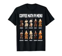 Divertido Pi Café Menú Maestros Amante de Las Matemáticas Camiseta