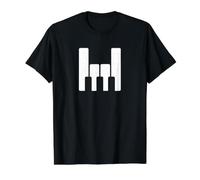 Divertido Piano Teoría de la Música Rockstar Pianista Teclado Camiseta gráfica económica, Hombre, Negro, L