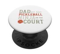 Divertido Pickleball Dad Pickleball Ninja para Hombre PopSockets PopGrip Adhesivo