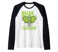 Divertido Pickleball Jugador Relájese Su Rec Jugar Nadie Camiseta Manga Raglan