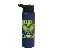 Divertido Pickleball Jugador Relájese Su Rec Jugar Nadie Stainless Steel Insulated Water Bottle