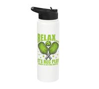 Divertido Pickleball Jugador Relájese Su Rec Jugar Nadie Stainless Steel Insulated Water Bottle