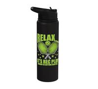 Divertido Pickleball Jugador Relájese Su Rec Jugar Nadie Stainless Steel Insulated Water Bottle