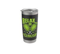 Divertido Pickleball Jugador Relájese Su Rec Jugar Nadie Vaso térmico de acero inoxidable de doble pared