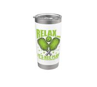 Divertido Pickleball Jugador Relájese Su Rec Jugar Nadie Vaso térmico de acero inoxidable de doble pared