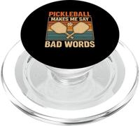 Divertido Pickleball Makes Me Say Bad Words Retro Paddle Design PopSockets PopGrip para MagSafe