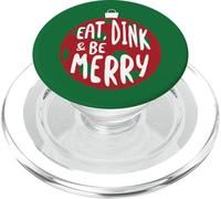 Divertido Pickleball navideño para Comer, Dink and be Merry PopSockets PopGrip para MagSafe