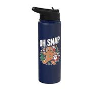 Divertido pijama navideño de hombre de jengibre Oh Snap Stainless Steel Insulated Water Bottle