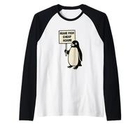 Divertido pingüino protestando con un Cartel Hace Que los Peces vuelvan a ser Baratos Camiseta Manga Raglan