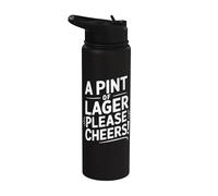 Divertido Pint Of Lager Broma Papá Papá Padre Marido Humor Stainless Steel Insulated Water Bottle