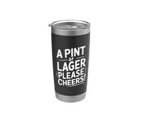 Divertido Pint Of Lager Broma Papá Papá Padre Marido Humor Vaso térmico de acero inoxidable de doble pared