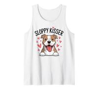 Divertido Pit Bull Mom Sloppy Kisser Pitbull Dog Lover Humor Camiseta sin Mangas