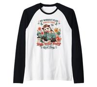 Divertido Plan de Supervivencia de Entrenamiento de Caos con cafeína para mamá de zarigüeya Camiseta Manga Raglan