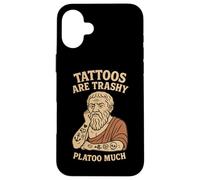 Divertido Platón Tatuaje Juego de palabras Broma Filosofía Humor Tatuajes Basureros Carcasa para iPhone 16 Plus
