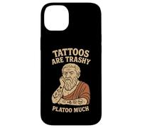 Divertido Platón Tatuaje Juego de palabras Broma Filosofía Humor Tatuajes Basureros Carcasa para iPhone 14 Plus