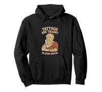 Divertido Platón Tatuaje Juego de palabras Broma Filosofía Humor Tatuajes Basureros Sudadera con Capucha