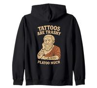 Divertido Platón Tatuaje Juego de Palabras Broma Filosofía Humor Tatuajes Basureros Sudadera con Capucha