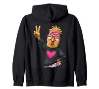 Divertido Pollo con Gafas, símbolo de la Paz, Hipster, Animal de Granja Sudadera con Capucha