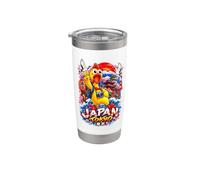 Divertido Pollo Japón Tokio Viaje Dibujos Anim Vaso térmico de acero inoxidable de doble pared