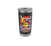Divertido Pollo Japón Tokio Viaje Dibujos Anim Vaso térmico de acero inoxidable de doble pared