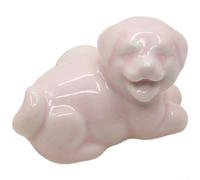 Divertido pomo de cajón con gráfico para cachorro en colores vivos de dopamina hecho de cerámica y porcelana con base de cobre para una fijación segura (rosa pálido)