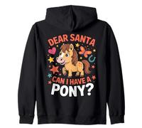 Divertido Poni para Navidad, Papá Noel, Navidad, Broma sobre Caballos Sudadera con Capucha