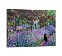 Divertido póster de gato negro de Van Gogh Matisse Monet Klimt, pintura de la gran ola, lienzo impreso, arte de pared retro, estética, decoración del hogar (SKU18, 11 x 14 pulgadas, enmarcado (lienzo