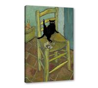 Divertido póster de gato negro de Van Gogh Matisse Monet Klimt, pintura de la gran ola, lienzo impreso, arte de pared retro, estética, decoración del hogar (SKU5,40.6 x 50.8 cm= (40 x 50 cm