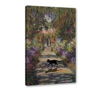 Divertido póster de gato negro de Van Gogh Matisse Monet Klimt, pintura de la gran ola, lienzo impreso, arte de pared retro, estética, decoración del hogar (SKU12, 30 x 40 cm), enmarcado (lienzo