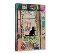 Divertido póster de gato negro de Van Gogh Matisse Monet Klimt, pintura de la gran ola, lienzo impreso, arte de pared retro, estética, decoración del hogar (SKU7,12 x 16 pulgadas = (30 x 40 cm