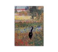 Divertido póster de gato negro de Van Gogh Matisse Monet Klimt, pintura de la gran ola, lienzo retro para pared, estética, decoración del hogar (SKU3, 40 x 60 cm, sin marco)
