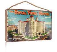 Divertido póster vintage para el hogar del hotel Royal York en Toronto, letrero boscoso para decoración de piscina y patio (23 x 35 cm)