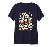 Divertido Profesor de 7º Grado Rocks, el último día, pequeños Humanos Firman mi Camiseta Premium