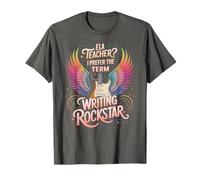 Divertido profesor de ELA QUE ESCRIBE ROCKSTAR Unicorn Arts Testing Camiseta