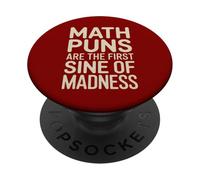 Divertido Profesor de matemáticas y Estudiante Primer Seno de Locura Juego de Palabras matemáticas PopSockets PopGrip Adhesivo