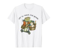Divertido Profesor de Segundo Grado Frog Scooter Regreso a la Escuela Enseñanza Camiseta