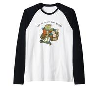 Divertido Profesor de Segundo Grado Frog Scooter Regreso a la Escuela Enseñanza Camiseta Manga Raglan