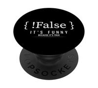 Divertido Programación Codificación Broma Falso Es Verdadero PopSockets PopGrip Adhesivo