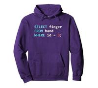 Divertido Programador de Bases de Datos SQL Query Geek Sudadera con Capucha, Unisex para Adultos, Morado, L