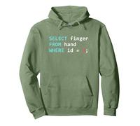 Divertido Programador de Bases de Datos SQL Query Geek Sudadera con Capucha, Unisex para Adultos, Verde Salvia, M