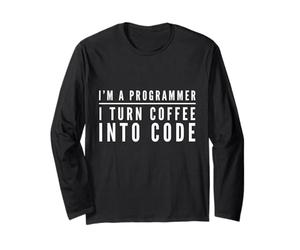 Divertido Programador de computadoras Convierte el café en Ingeniero de código Manga Larga