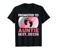 Divertido promocionado a tía 2025 Voy a ser tía 2025 Camiseta