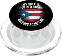 Divertido Puerto Rico Esposa Marido Boricua Bandera Matrimonio Humor PopSockets PopGrip para MagSafe