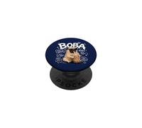 Divertido Pug Bebiendo té Boba Lindo Perro Burbuja Leche gráfico PopSockets PopGrip Adhesivo